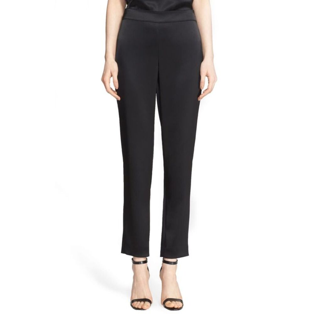 ST JOHN Womens Black Zippered Ankle Length Wear To Work High Waist Pants 12